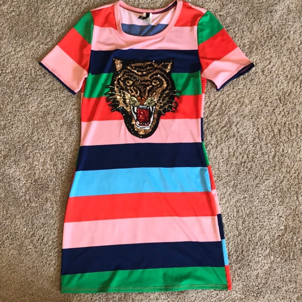 Tiger Striped Mini Dress